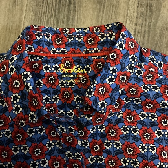 Boden Classic Shirt Red Blue Size 8 - Picture 2 of 3